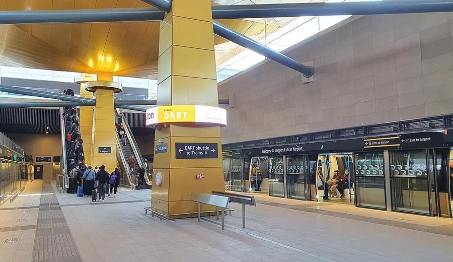 Luton Airport DART station serving London Luton Airport